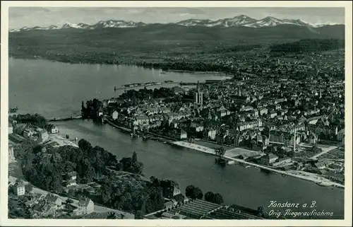 Ansichtskarte Konstanz Luftbild mit Fernblick 1932