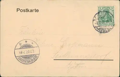 Ansichtskarte Rabenau Rabenauer Grund - Partie an der rothen Weisseritz 1907