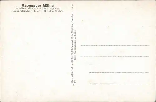 Ansichtskarte Rabenau Rabenauer Mühle 1932
