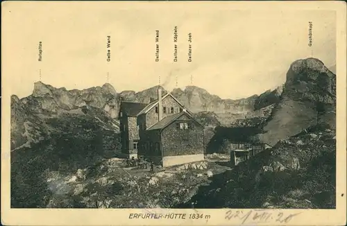 Ansichtskarte Maurach Erfurter Hütte 1920
