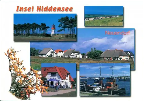 Neuendorf-Hiddensee Hiddensjö, Hiddensöe Leuchtturm, Strand , Café, Hafen 2000