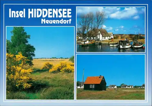 Neuendorf-Hiddensee Hiddensjö, Hiddensöe Hafen, Wohnhäuser, Teilansicht 2000