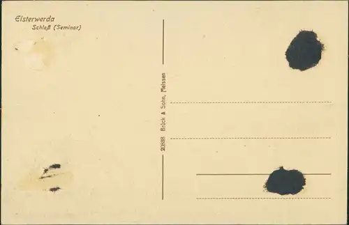 Ansichtskarte Elsterwerda Wikow Schloß 1918 b