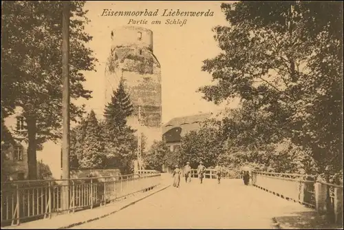 Ansichtskarte Bad Liebenwerda Schloss und Lubwartturm 1920
