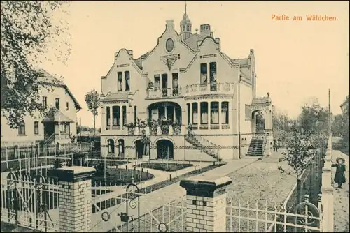 Ansichtskarte Bad Liebenwerda Villenpartioe - Garten, Wäldchen 1914