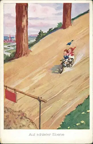 Ansichtskarte  Scherzkarten - Auf schiefer Ebene - Zwerge 1923