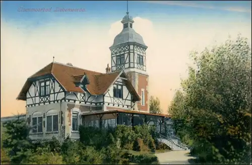 Ansichtskarte Bad Liebenwerda Partie an der Villa 1914 coloriert