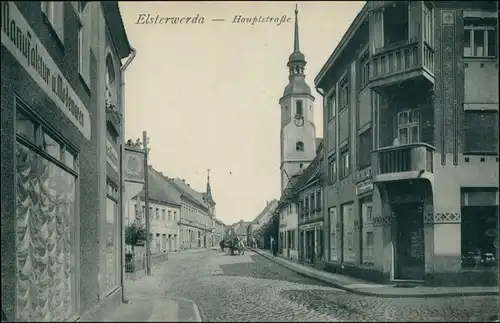 Ansichtskarte Elsterwerda Wikow Hauptstraße - Manufaktur 1915