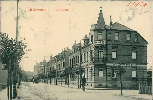 Ansichtskarte Elsterwerda Wikow Elsterstraße - Lichtbad 1913