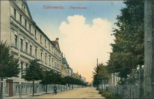 Ansichtskarte Elsterwerda Wikow Elsterstraße 1913 coloriert