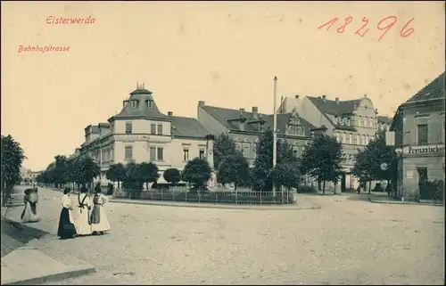 Ansichtskarte Elsterwerda Wikow Bahnhofstraße - Preussicher Hof 1918
