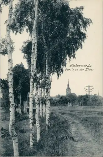 Ansichtskarte Elsterwerda Wikow Birkenweg, Elster - Kirche 1919 v