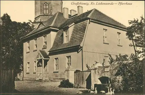 Ansichtskarte Großthiemig Pfarrhaus 1915