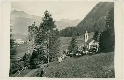 Foto Pontresina Kirche, Bergfried 1928 Privatfoto