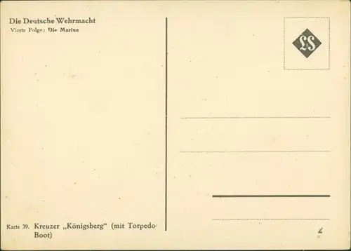 Ansichtskarte  Künstlerkarte WK2 Militaria Kreuzer Königsberg 1940