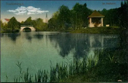 Ansichtskarte Senftenberg (Niederlausitz) Stadtpark - Schloßpark 1914 