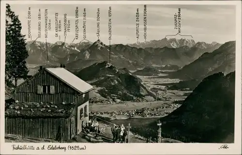 Ansichtskarte Pfronten (Allgäu) Fichtelhütte a. d. Edelsberg 1932