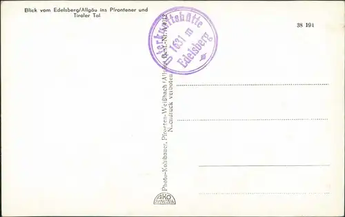 Ansichtskarte Pfronten (Allgäu) Fichtelhütte a. d. Edelsberg 1932