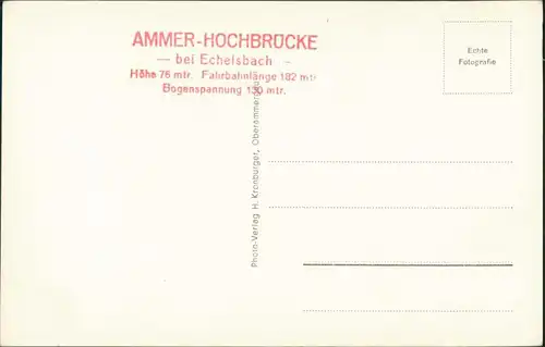 Ansichtskarte Rottenbuch Denkmal an der Echelsbacher Brücke 1934