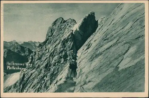 Holzgau Heilbronner Weg: Am Plattenhang (Allgäuer Alpen) mit Bergsteigern 1932