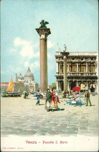 Venedig Venezia Werbekarte Markusturm/Markusplatz - Campanile von San Marco 1911