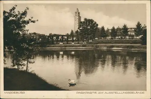 Ansichtskarte Werder-Magdeburg Ausstellungsgelände - Park 1931