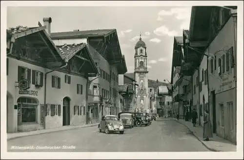 Ansichtskarte Mittenwald Innsbrucker Straße 1932