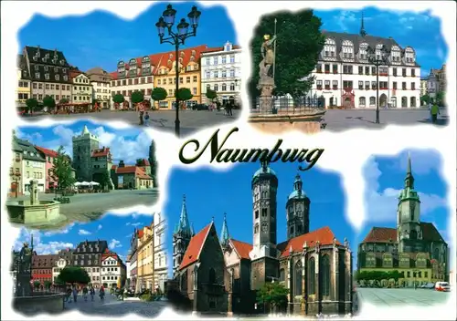 Ansichtskarte Naumburg (Saale) Markt, Rathaus, Kirche, Turm 2001