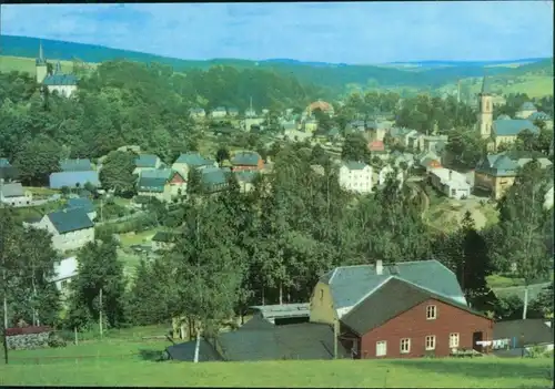 Ansichtskarte Neuhausen (Erzgebirge) Panoramablick über den Ort 1975