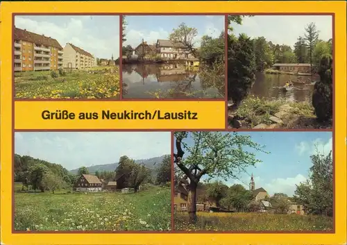 Neukirch (Lausitz) Oberneukirch | Wjazońca Neubauten an der Parkstraße, Gondelteich Valtentalbaude, Valtenberg 1986