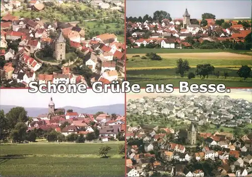 Ansichtskarte Besse-Edermünde Luftbild von der Altstadt 2x, Panorama 2x, 1994