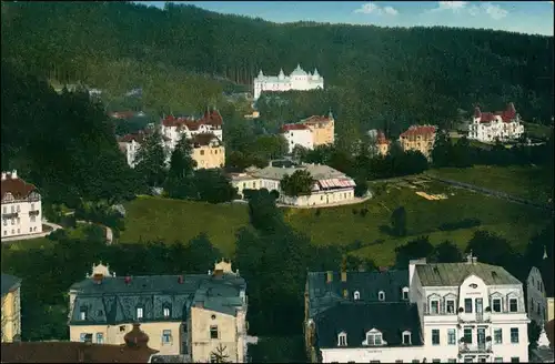 Marienbad Mariánské Lázně Hotel Miramonte und Café Bellevue 1915