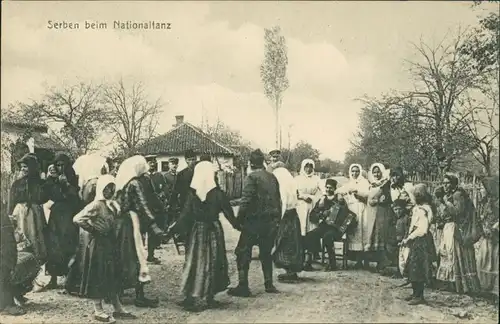 Ansichtskarte  Dorf - Serben beim Nationaltanz 1916