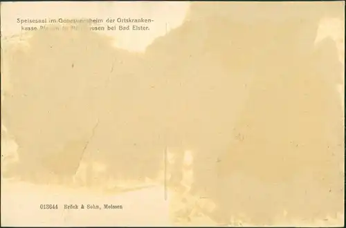 Mühlhausen, Vogtland-Bad Elster Speisesaal der Ortskrankenkasse 1918