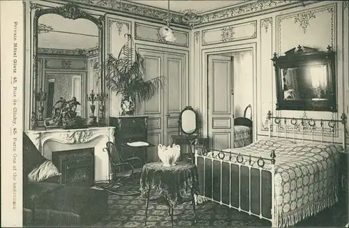 CPA Paris Hotel Glatz - Zimmer - Rue Clichy 1913