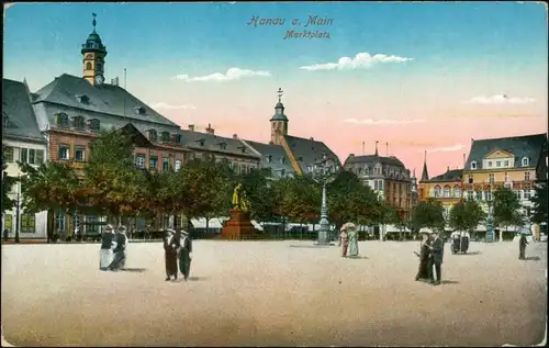 Ansichtskarte Hanau Marktplatz 1914 