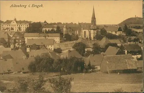 Ansichtskarte Altenberg (Erzgebirge) Blick über die Stadt 1914