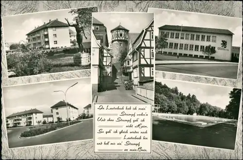 Ansichtskarte Lauterbach (Hessen) Mehrbild: Neubauten, Schule 1965
