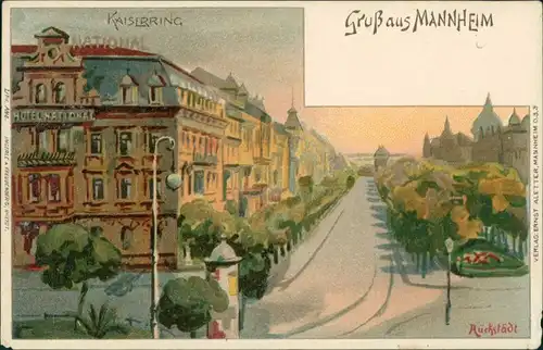Ansichtskarte Mannheim Kaisering Künstlerkarte Rückstädt 1908