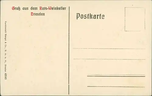 Ansichtskarte Innere Altstadt-Dresden Weinratskeller, Figur - innen 1922