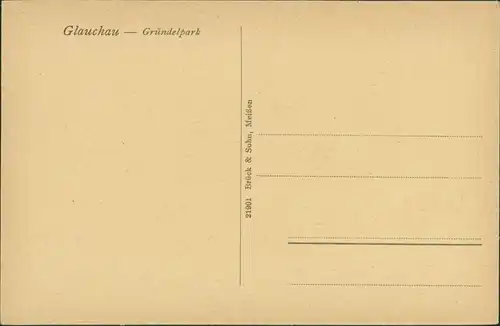 Ansichtskarte Glauchau Gründelpark 1913