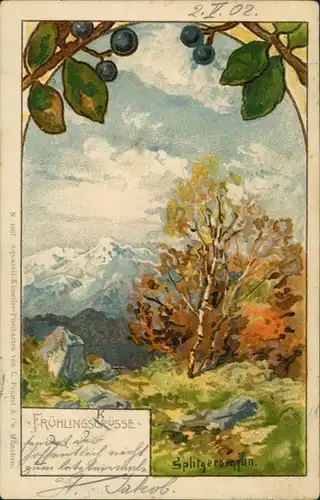 Ansichtskarte  Alpen Stimmungsbild: Frühling KK Splitgerber jun. 1902
