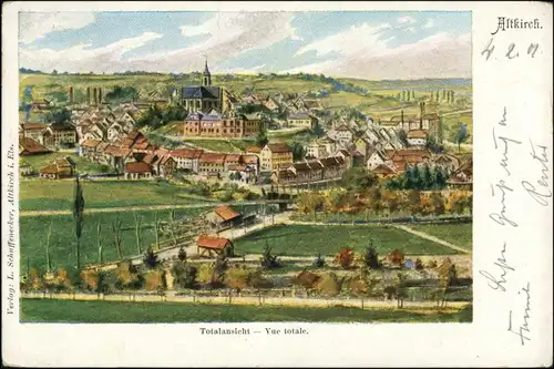 CPA Altkirch (Elsaß) Totale - Künstlerkarte 1901