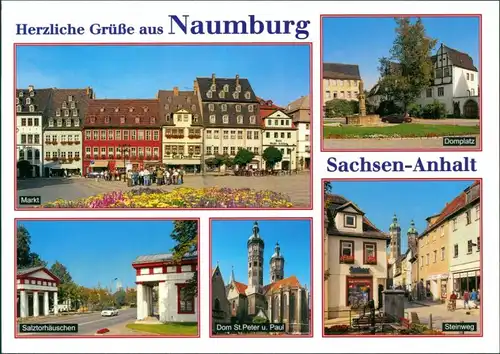 Ansichtskarte Naumburg (Saale) Markt, Domplatz, Dom, Steinweg 2003