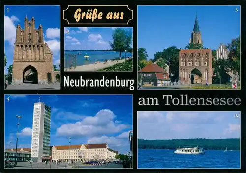 Neubrandenburg Markt, Tollensesee, Augustabad, Stargarder Tor, Friedländer Tor 1995