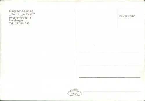 Beekbergen-Apeldoorn Bungalow-Camping „De Lange Bosk” Hoge Bergweg 16 1969