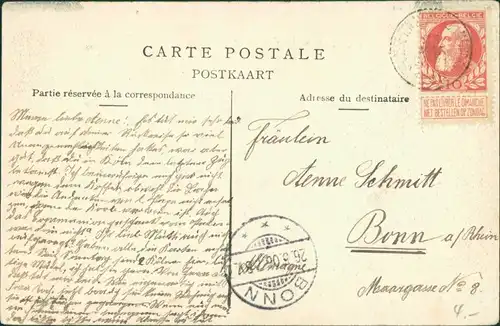 Postkaart Brüssel Bruxelles Rue de la Regence 1906