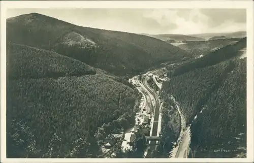 Ansichtskarte Oberhof (Thüringen) Bahnhof, Lubenbachtal 1942