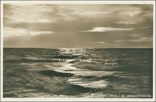 Ansichtskarte Graal-Müritz Strand - Abendstimmung 1930