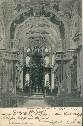Ansichtskarte Fürstenfeld Kirche - Innen 1902